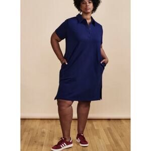 Universal Standard Varsity French Terry Polo Dress (10/12) XS Preppy Relaxed